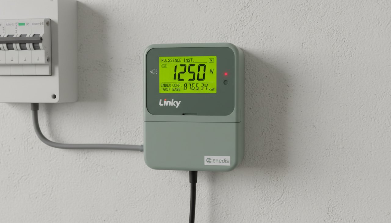 Compteur Linky avec consommation en temps reel d'un appartement avec climatisation