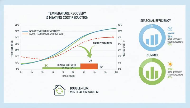 Économies énergétiques graphique récupération chaleur VMC
