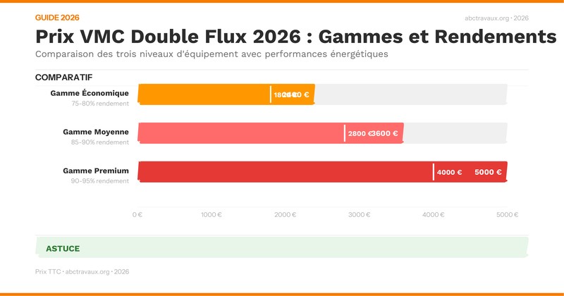 Infographie : Prix VMC double flux gammes et performances 2026