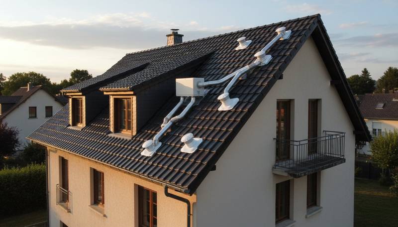 Comparaison visuelle pose VMC simple flux toiture différentes architectures