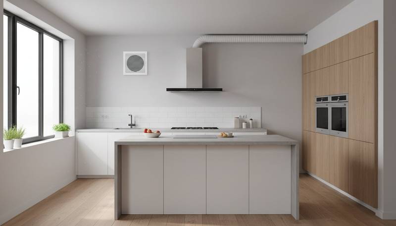 Installation système VMC simple flux hygroréglable dans cuisine