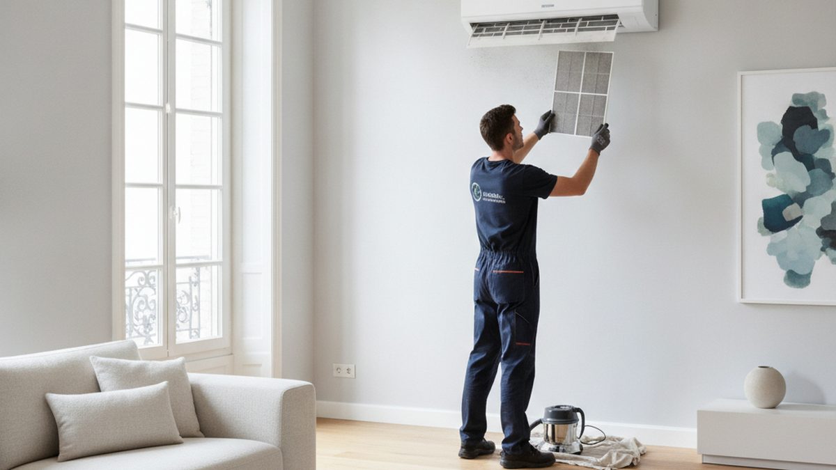 Nettoyage des filtres d'une climatisation réversible murale