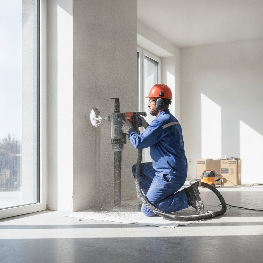 Percage des carottages pour installer une clim monobloc murale