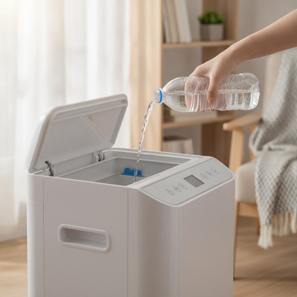 Remplissage du réservoir d'eau d'un rafraîchisseur d'air