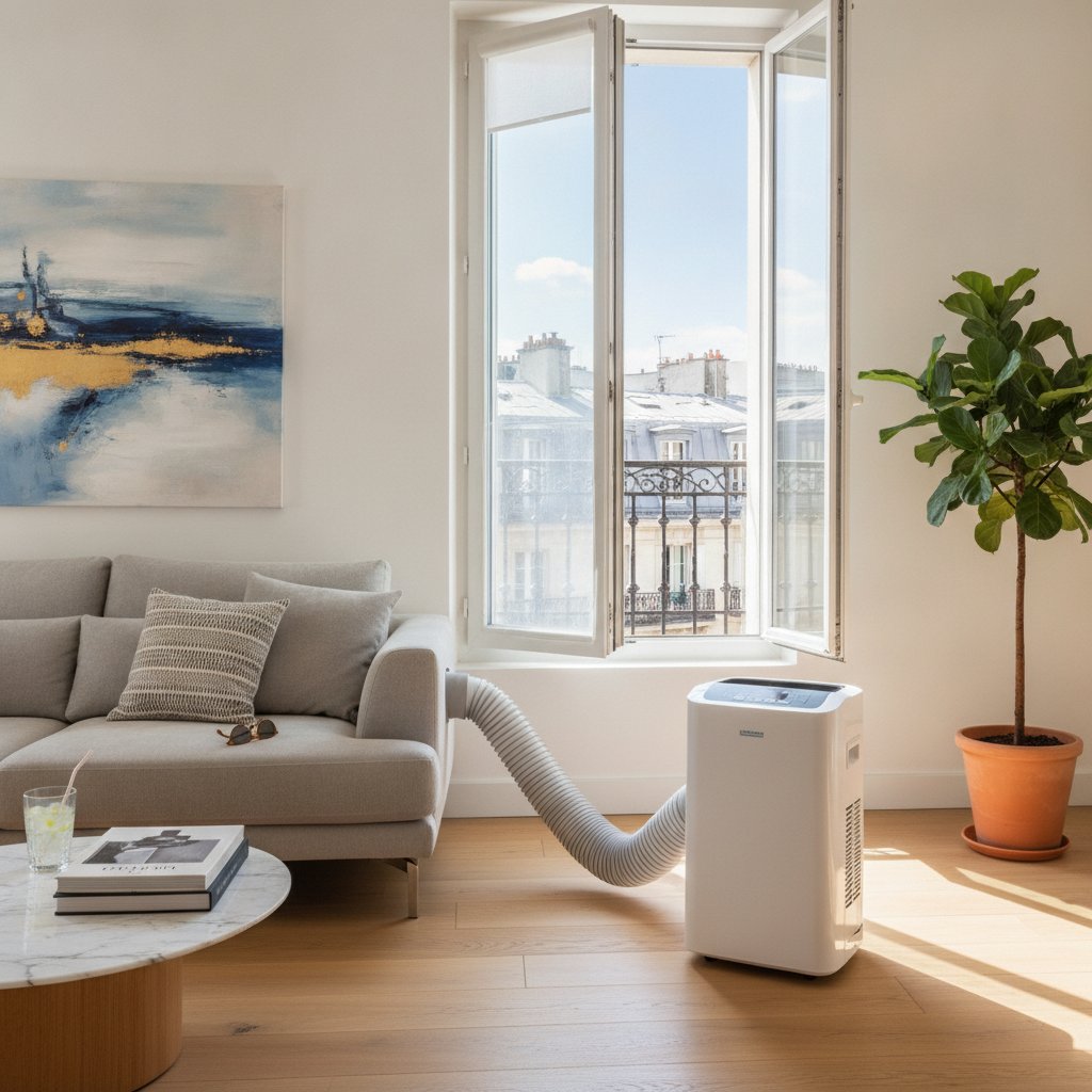Climatiseur monobloc portable dans un salon