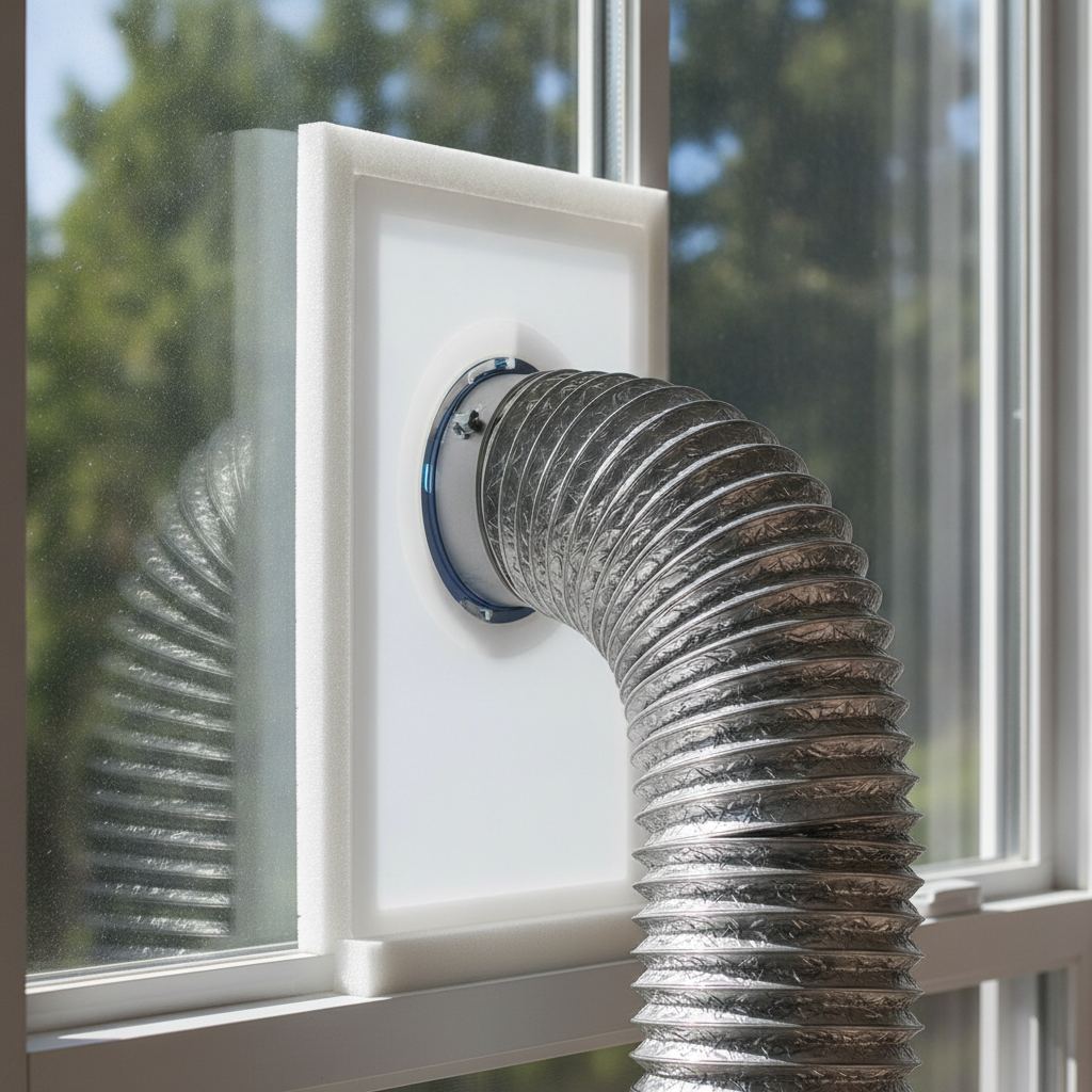 Gaine d'évacuation d'un climatiseur monobloc à la fenêtre