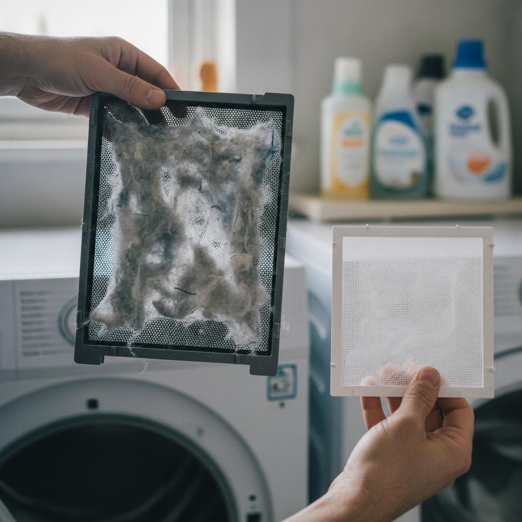 Entretien du filtre d'un sèche-linge pompe à chaleur, étape clé du nettoyage