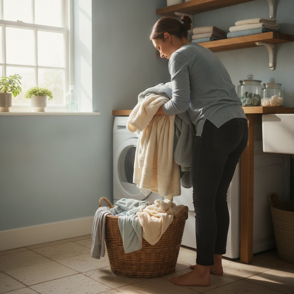 Linge sec et souple sorti d'un sèche-linge à condensation pompe à chaleur