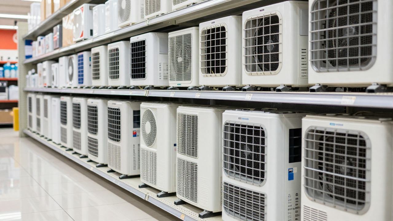 Rayon climatiseurs mobiles et rafraîchisseurs d'air dans un magasin de bricolage